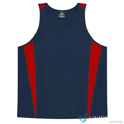 Aussie Pacific 3104 Kids Eureka Singlet in Navy/Red