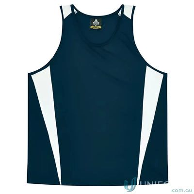 Aussie Pacific 3104 Kids Eureka Singlet in Navy/White