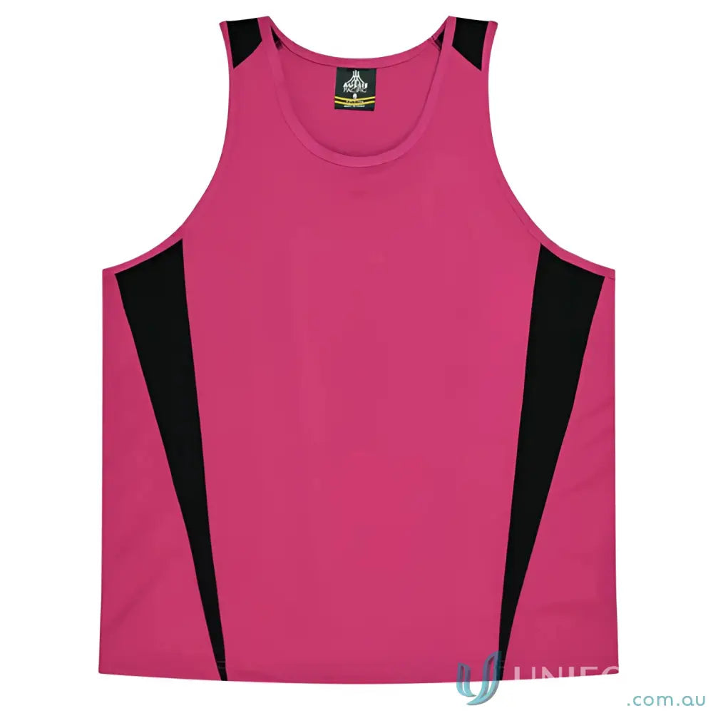 Aussie Pacific 3104 Kids Eureka Singlet in Pink/Black