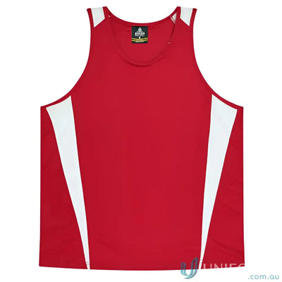 Aussie Pacific 3104 Kids Eureka Singlet in Red/White