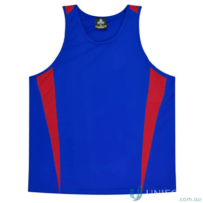 Aussie Pacific 3104 Kids Eureka Singlet in Royal/Red