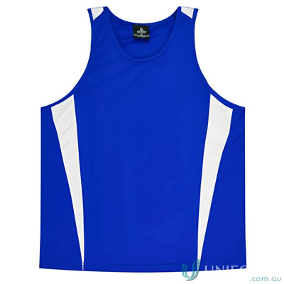 Aussie Pacific 3104 Kids Eureka Singlet in Royal/White