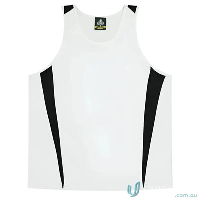 Aussie Pacific 3104 Kids Eureka Singlet in White/Black