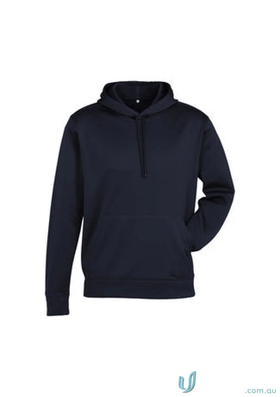 Kids Hyper Hoodie in dark blue with front pouch pocket, made of performance fleece