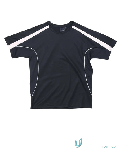 Kids Legend Tee black athletic t-shirt with white accents, perfect for school uniforms