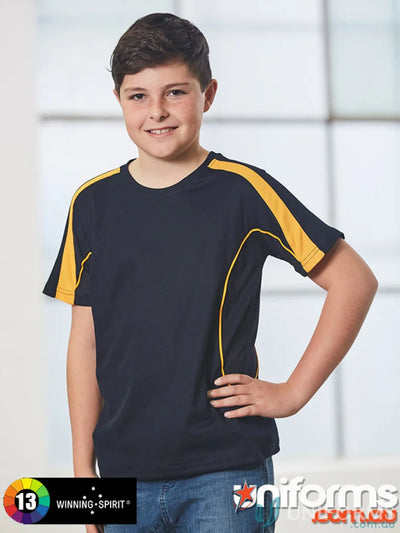 Kids Legend Tee boys navy and gold athletic t-shirt perfect for school uniforms or workwear