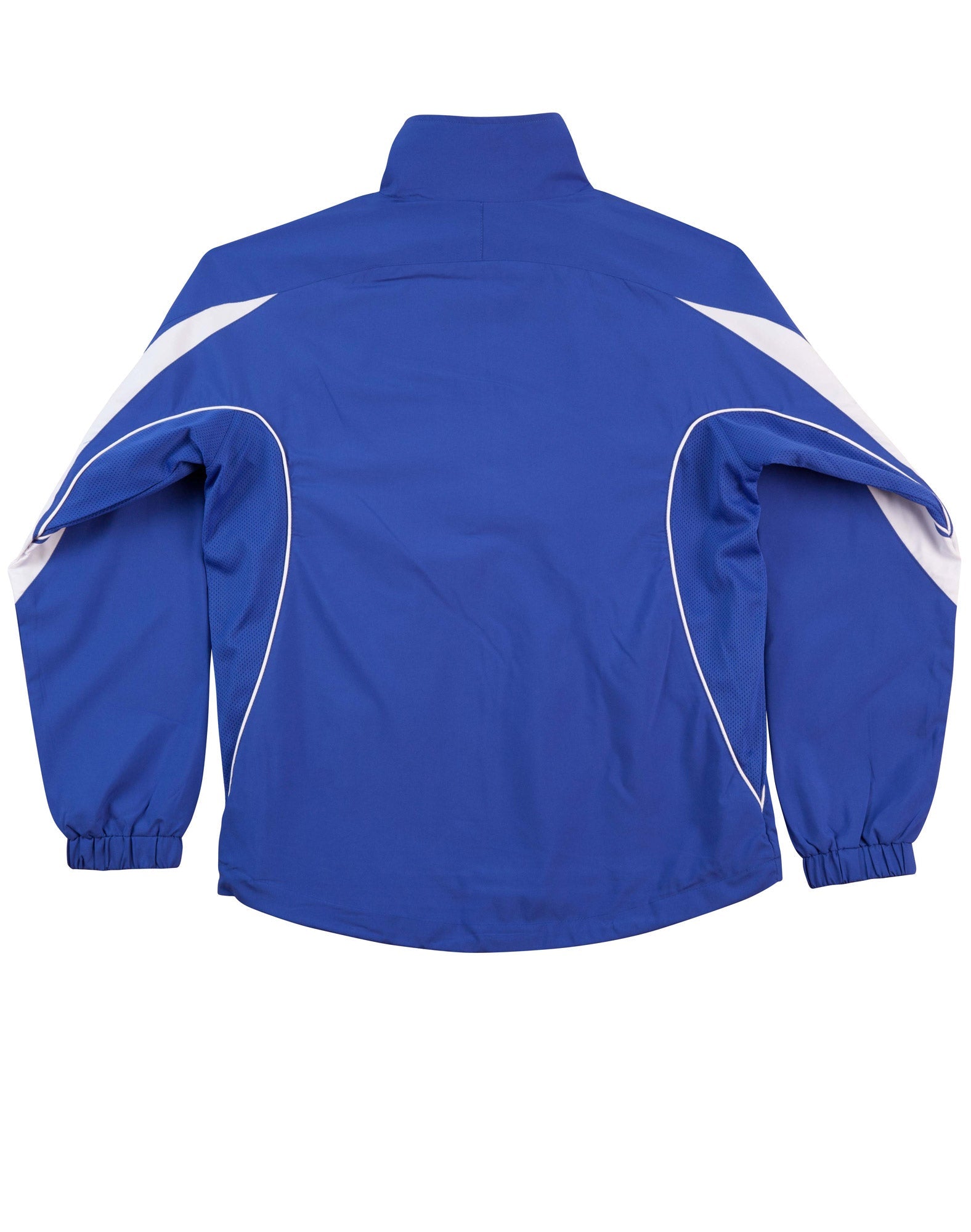 Blue Kids Legend warm up jacket with white diagonal stripes