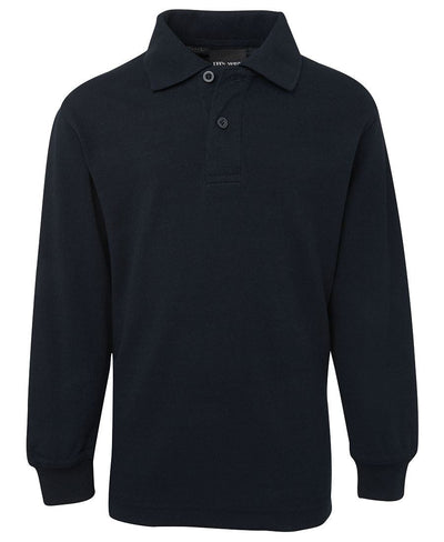 Kids long sleeve black polo shirt with classic collar