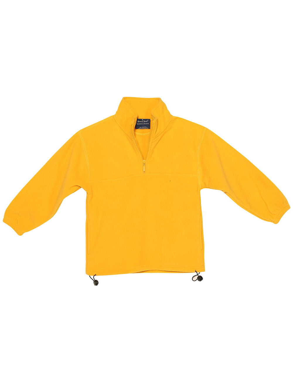 Kids Mt Buller polar jumper in bright yellow fleece with half-zip