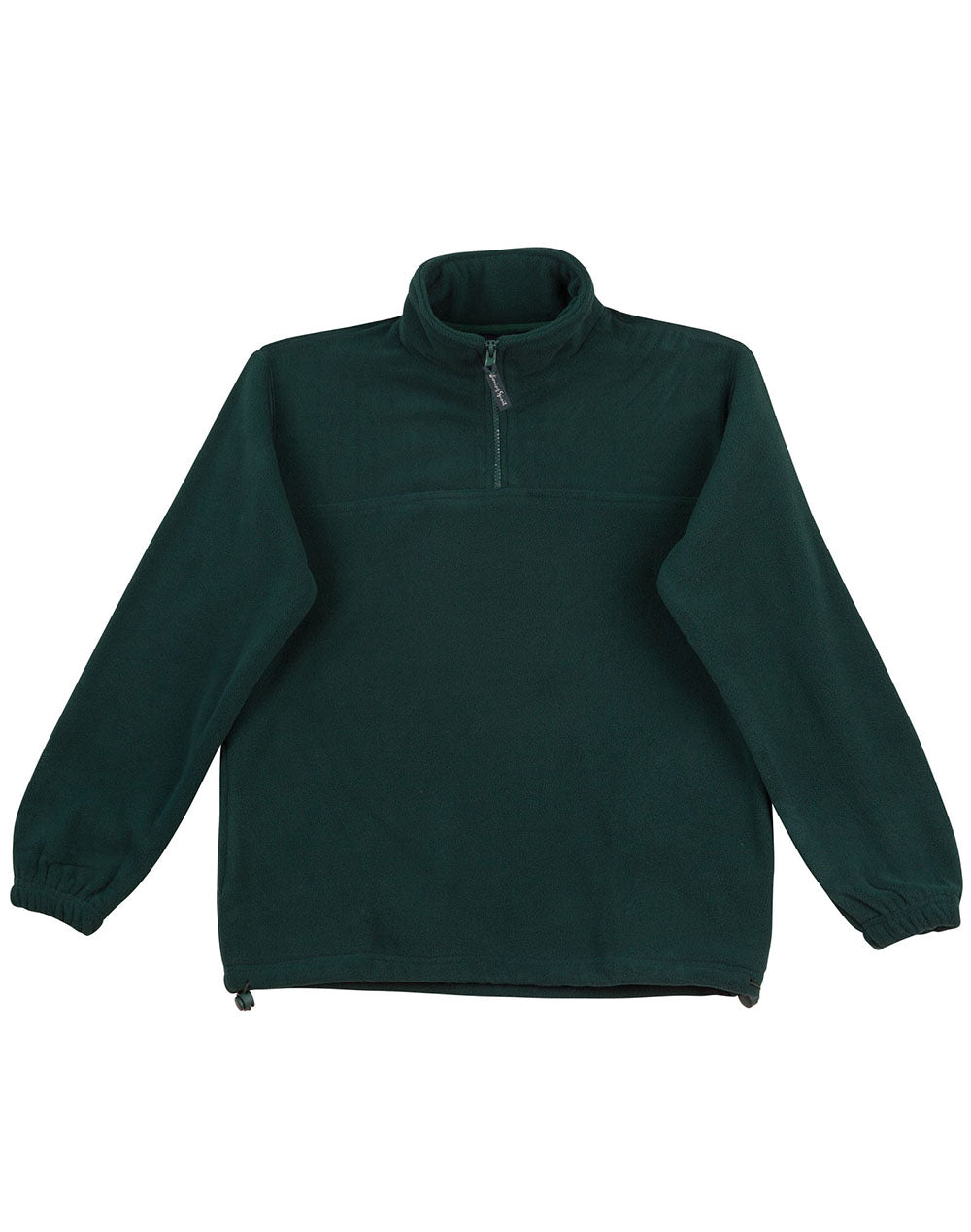 Kids Mt Buller polar jumper in dark green fleece with half-zip collar
