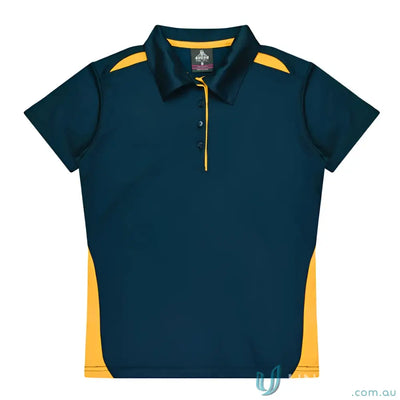 Aussie Pacific 3305 Kids Paterson Polo in Navy/Gold