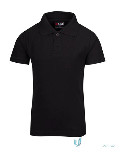 Kids Polo black short-sleeved polo shirt perfect for uniforms and workwear