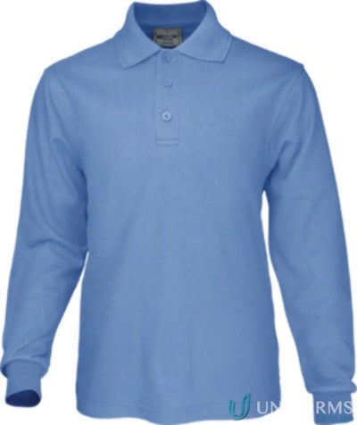 Bocini CP1605 Kids Poly Face Cotton Backing L/S Polo