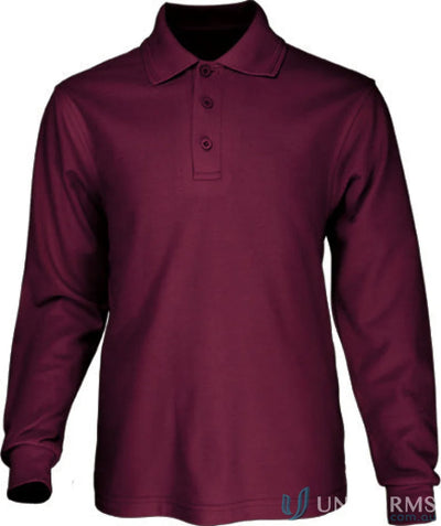 Bocini CP1605 Kids Poly Face Cotton Backing L/S Polo