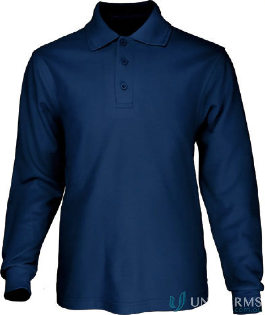 Bocini CP1605 Kids Poly Face Cotton Backing L/S Polo