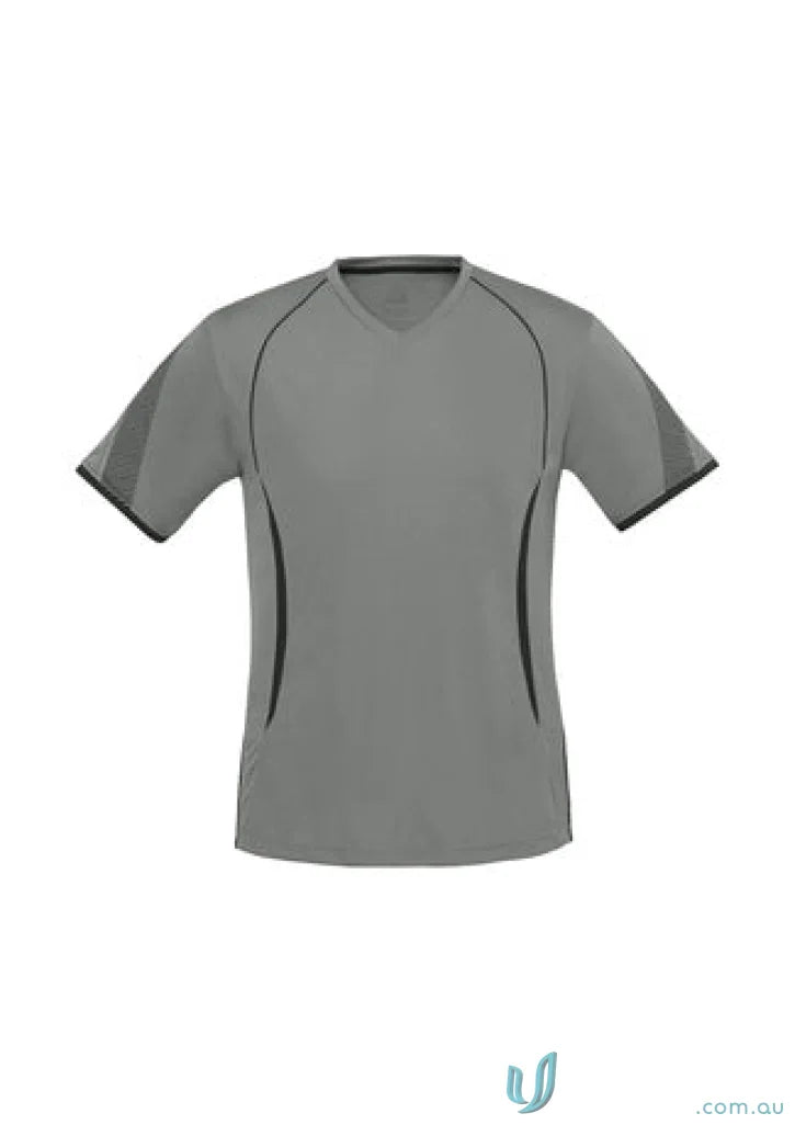 Gray athletic t-shirt from Kids Razor Tee featuring t406ks Biz Collection and Biz Cool polyester