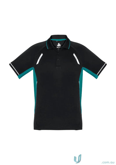 Kids Renegade Polo black and teal short-sleeved shirt from P700KS Kids Biz Collection Kids