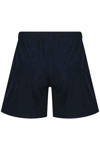 Black kids school shorts with smooth fabric and elastic waistband