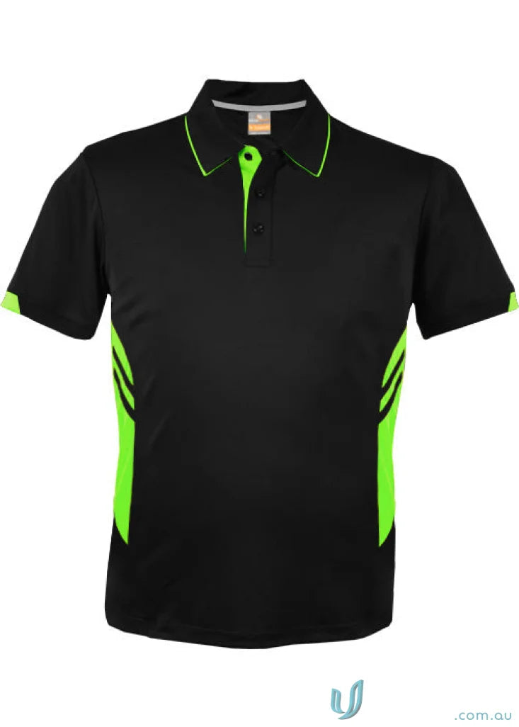Kids Tasman Polo black and green polo shirt for kids Tasman collection