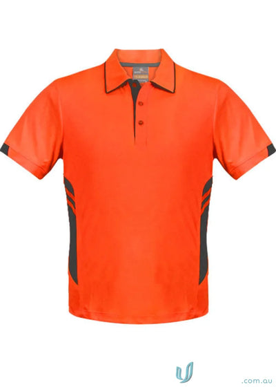 Kids Tasman Polo in orange and gray short-sleeved design for kids casual style