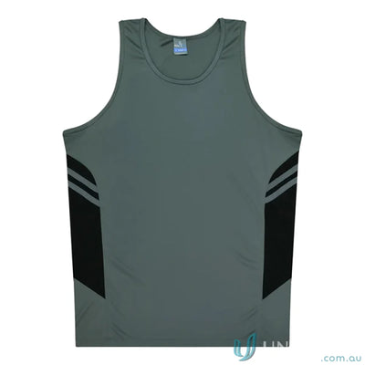 Aussie Pacific 3111 Kids Thames Singlet in Ash/Black