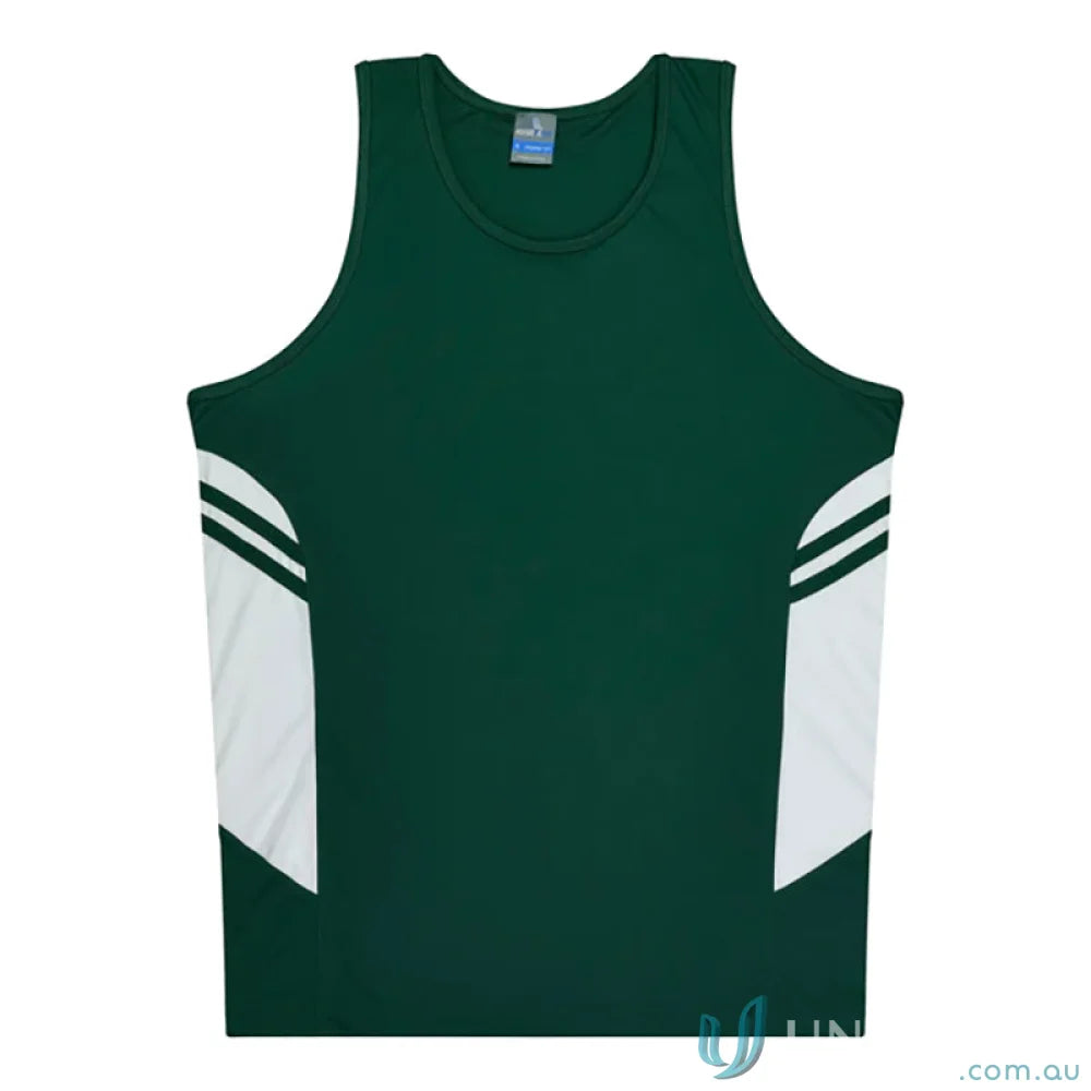 Aussie Pacific 3111 Kids Thames Singlet in Bottle/White