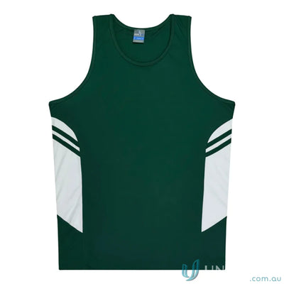 Aussie Pacific 3111 Kids Thames Singlet in Bottle/White