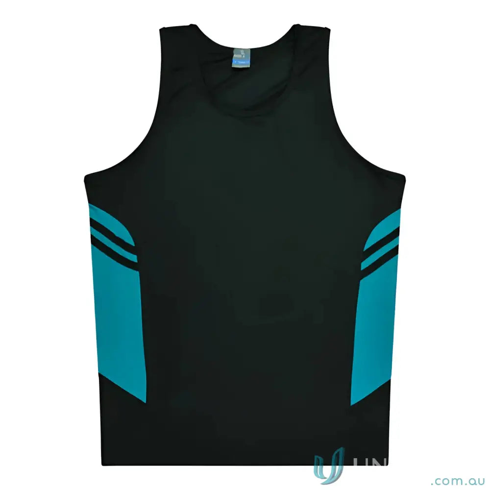 Aussie Pacific 3111 Kids Thames Dark Singlet in Black