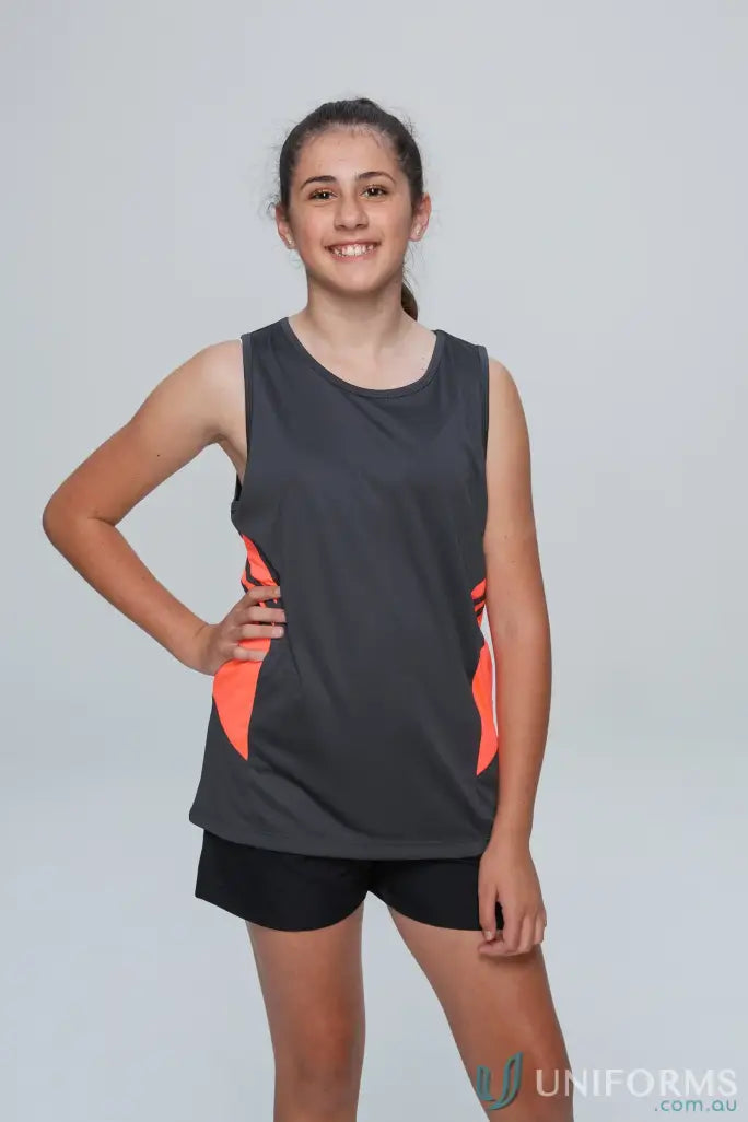 Aussie Pacific 3111 Kids Thames Dark Singlet front product image