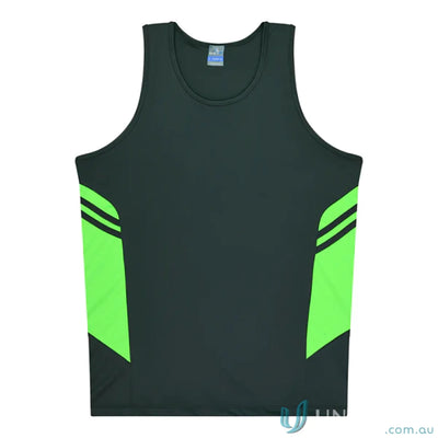 Aussie Pacific 3111 Kids Thames Singlet in Slate/Lime