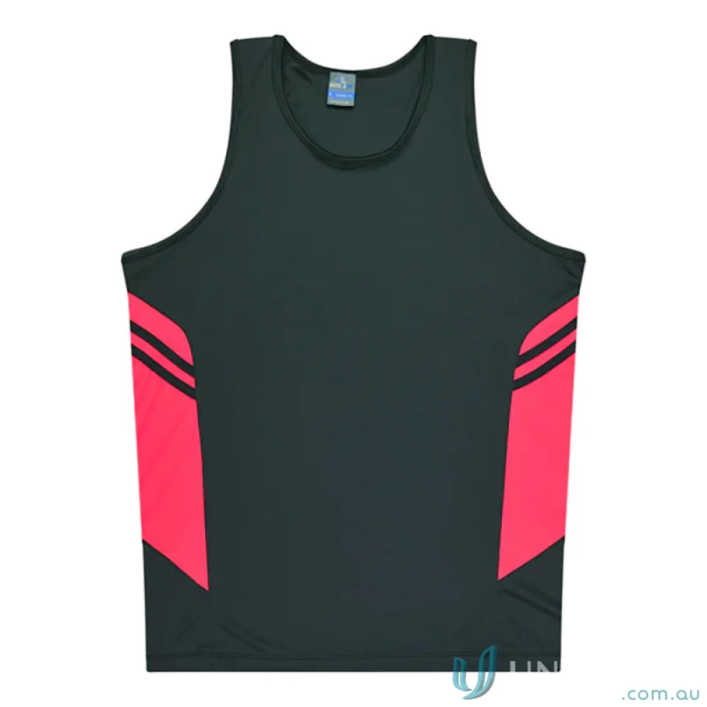 Aussie Pacific 3111 Kids Thames Singlet in Slate/Pink