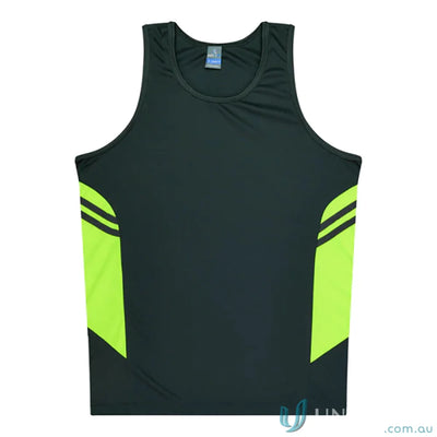 Aussie Pacific 3111 Kids Thames Singlet in Slate/Yellow