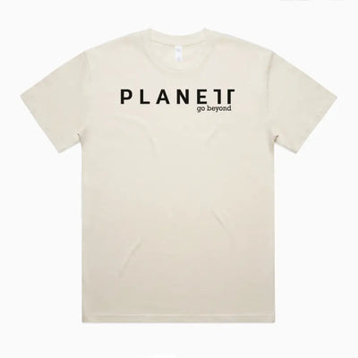 Kik Oversize Tee with beige short-sleeve, black planet go beyond print