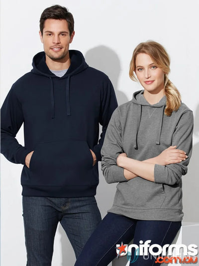 Two people rocking Krue Hoodie from SW760M Biz Collection, modern fit crew hoodie