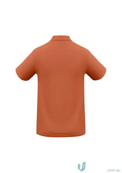 Copper-colored Krue Polo short sleeve polo with durable top-stitched armholes and twin needle sleeve