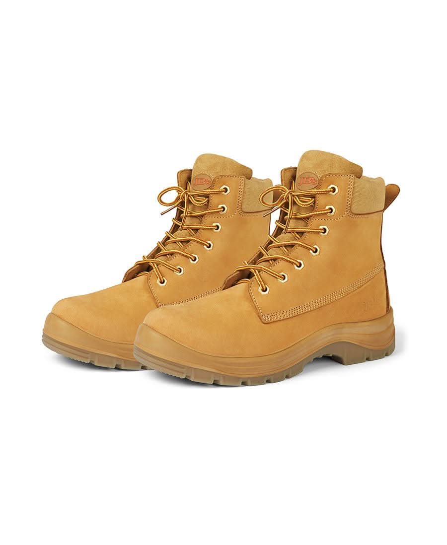 Pair of tan Lace Up Outdoor Boots WHEAT with tough sole perfect for workwear and uniforms
