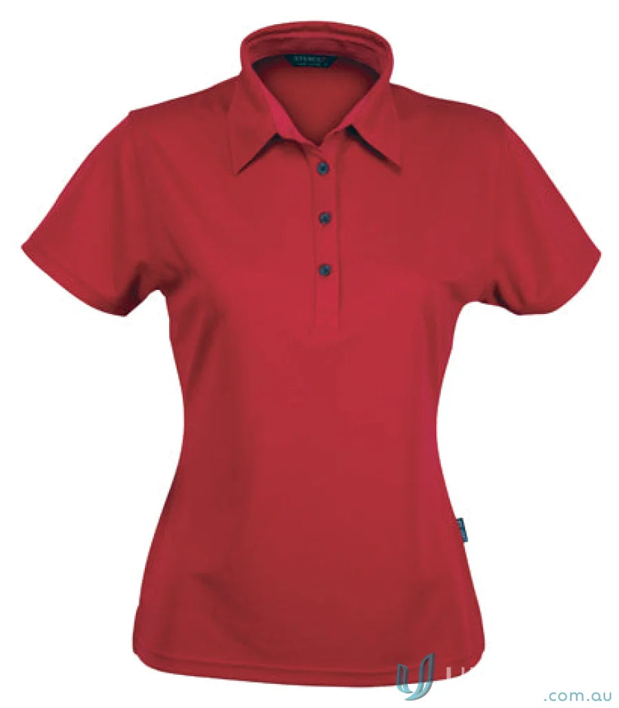 1159-PT 1159 Ladies Premium Argent Polo in Red