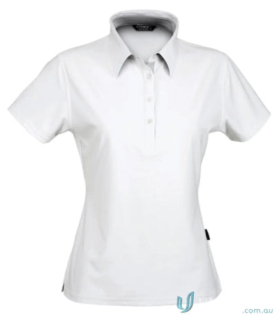 1159-PT 1159 Ladies Premium Argent Polo in White