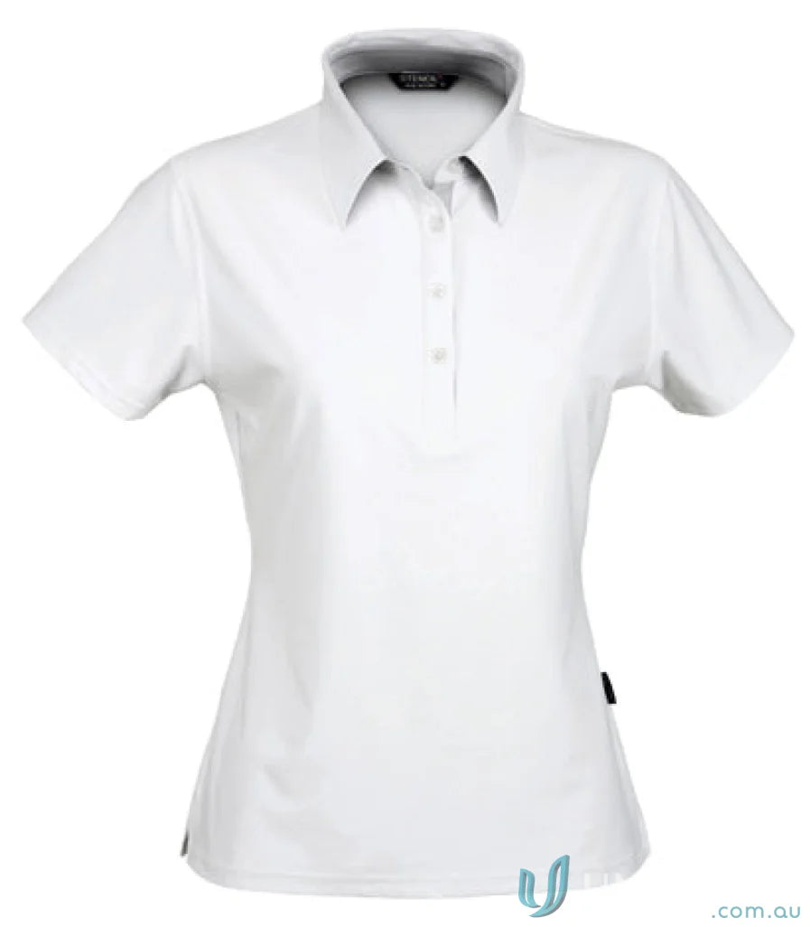 1159-PT 1159 Ladies Premium Argent Polo in White