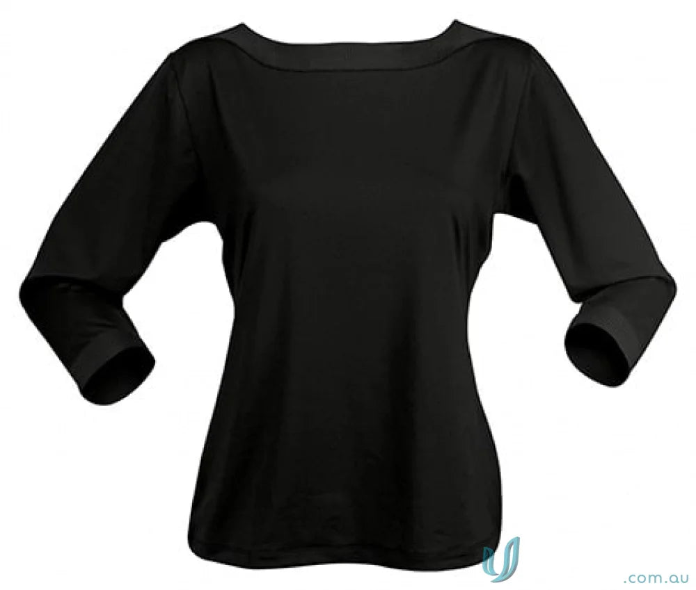 LADIES T-Shirts - Stylish and Comfortable Options for Work and Casual Wear 1259Q Ladies Argent Top in Black