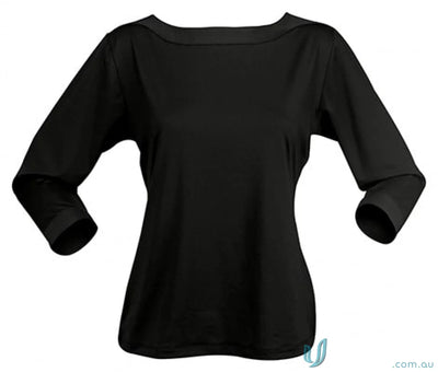 LADIES T-Shirts - Stylish and Comfortable Options for Work and Casual Wear 1259Q Ladies Argent Top in Black