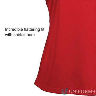 LADIES T-Shirts - Stylish and Comfortable Options for Work and Casual Wear 1259Q Ladies Argent Top in Red