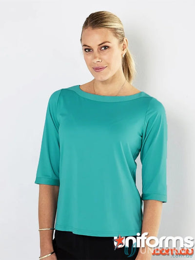 LADIES T-Shirts - Stylish and Comfortable Options for Work and Casual Wear 1259Q Ladies Argent Top in Teal