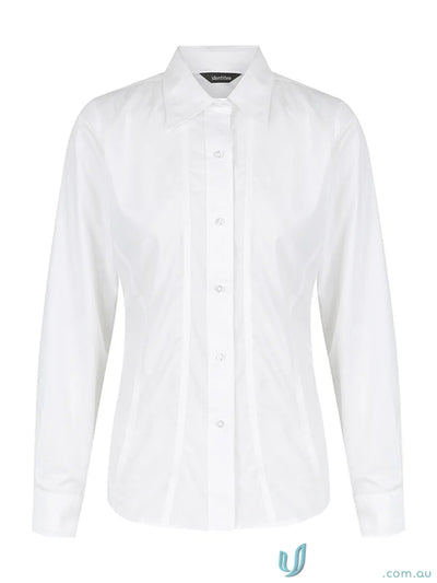 Ladies Aston LS Shirt, white long-sleeved button-down workwear for uniforms