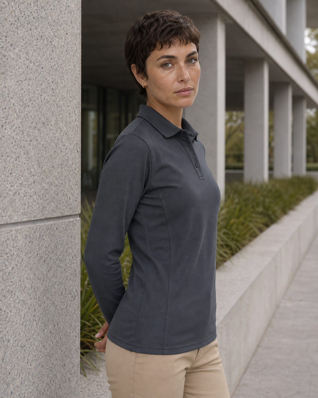 Ladies Bamboo LS Polo