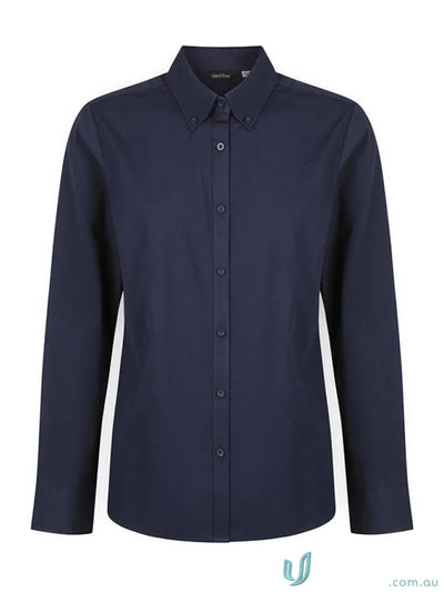 Navy blue ladies Baxter long sleeve shirt displayed in Ladies Baxter long sleeve shirt product