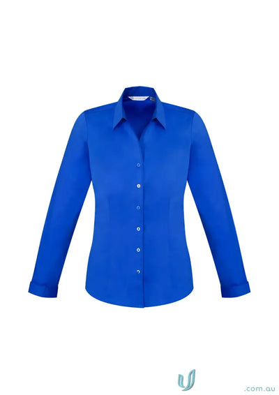 Blue long sleeve Ladies Bentleigh LS Shirt, perfect for Monaco long style fans