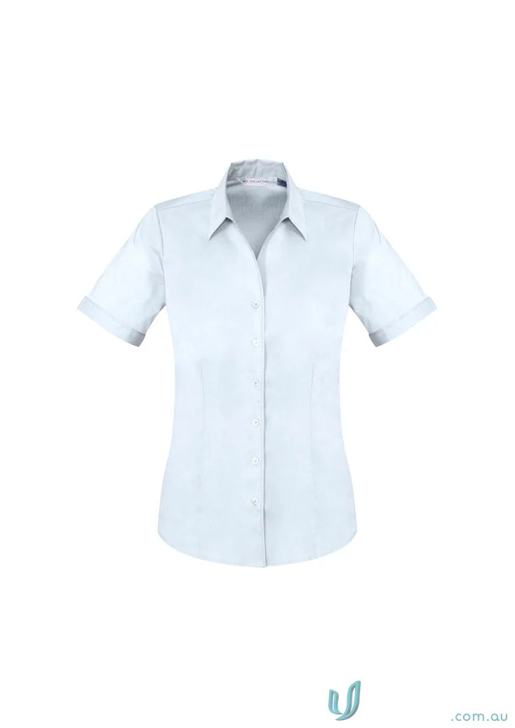 Light blue womens Monaco short sleeve Bentleigh SS shirt from Biz Collection Ladies