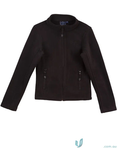 Ladies Micro Bonded Polar Fleece Jacket pf08 frost ladies with black zip-up polar fleece jacket