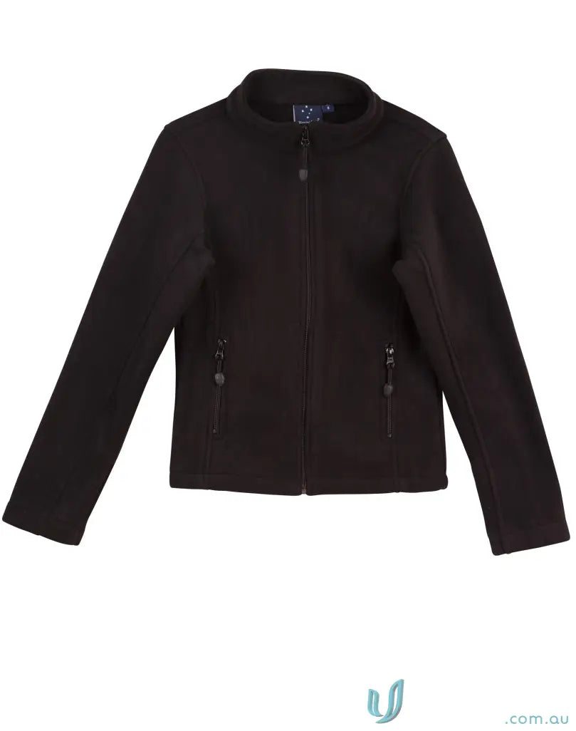 Ladies Micro Bonded Polar Fleece Jacket pf08 frost ladies with black zip-up polar fleece jacket